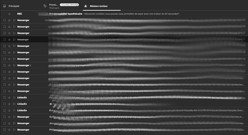 Messenger courriels Facebook