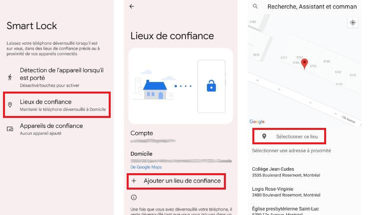 La marche à suivre pour activer Smart Lock sur un appareil Android. aperçu marche à suivre activation smart lock android
