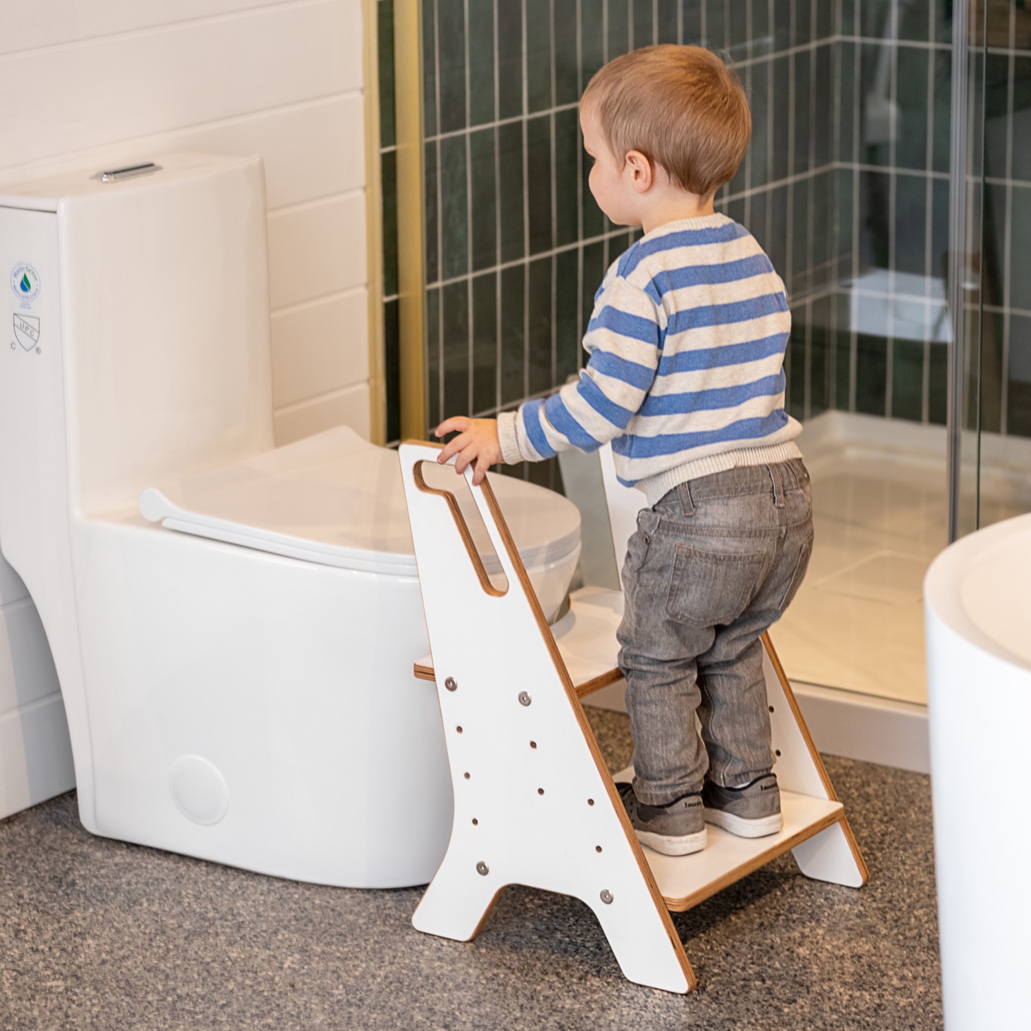 Banc de toilette évolutif en bois pour enfants - Le Mini Propre – Rabot D.  Bois