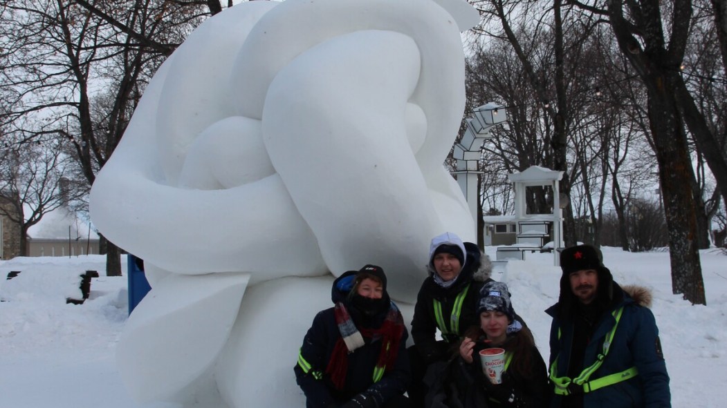 Sculpture sur neige: un 2e prix pour le Cégep Marie-Victorin
