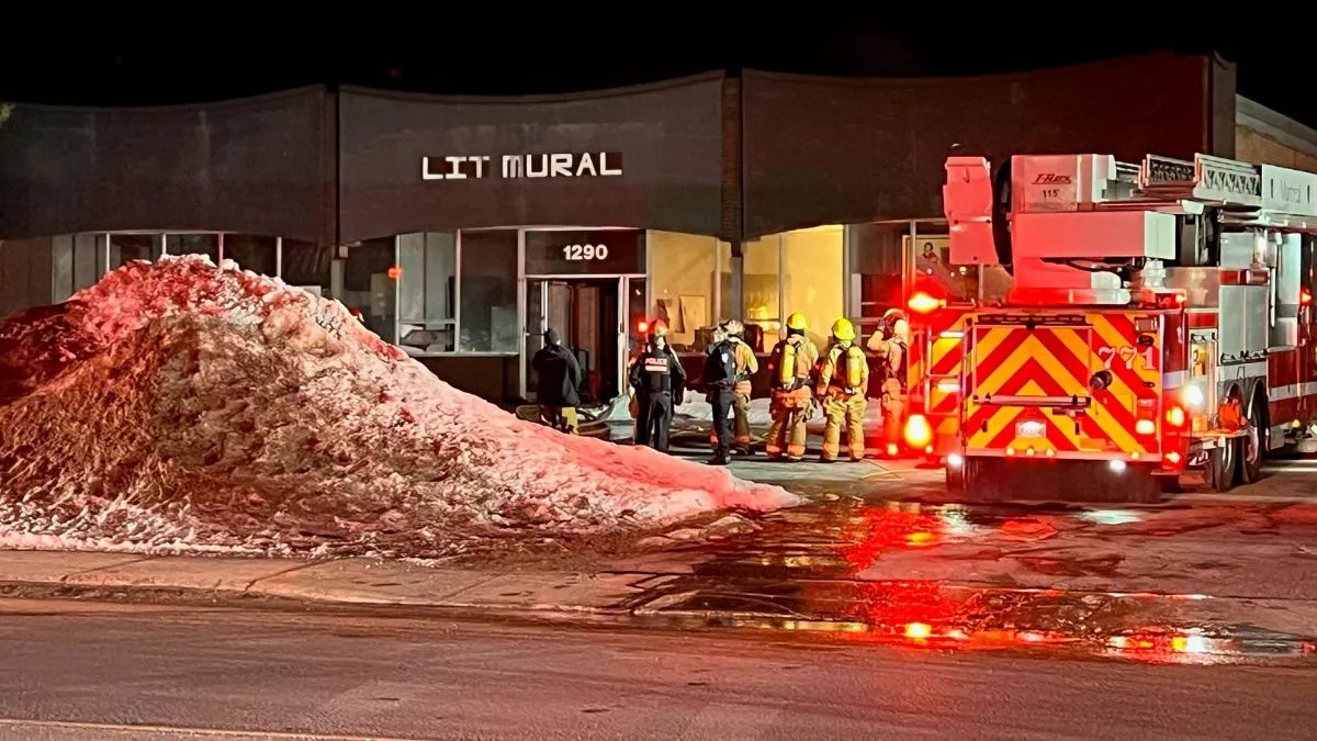 Image du sixième incendie criminel de l'année dans Saint-Laurent, le 7 mars dernier.