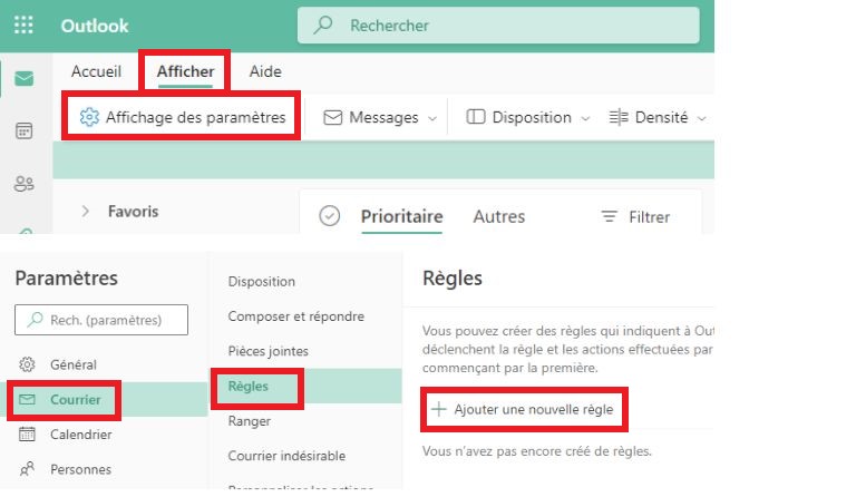 La marche à suivre pour ajouter un filtre à sa messagerie Outlook/Hotmail. comment créer des filtres pour classer ses courriels outlook hotmail
