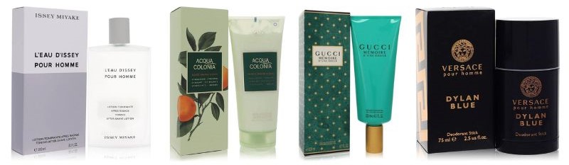 On retrouve aussi des déodorants, lotions, gels douche et après-rasages chez FragranceX. autre sproduits pour hommes disponibles chez fragrancex