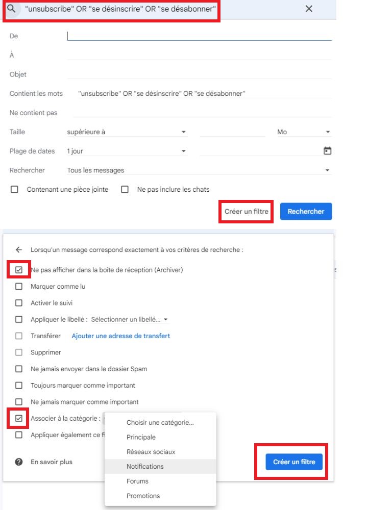 La marche à suivre pour ajouter un filtre à sa messagerie Gmail. comment créer des filtres de redirection sur gmail
