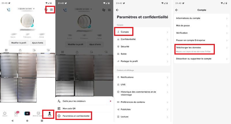 aper&ccedil;u comment t&eacute;l&eacute;charger donn&eacute;es tiktok