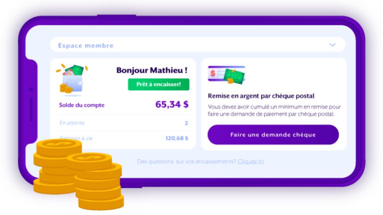 Pour obtenir des remises en argent en plus des rabais de FragranceX, il faut passer par le Club Boomerang. remises en argent depuis l'espace membre du club boomerang