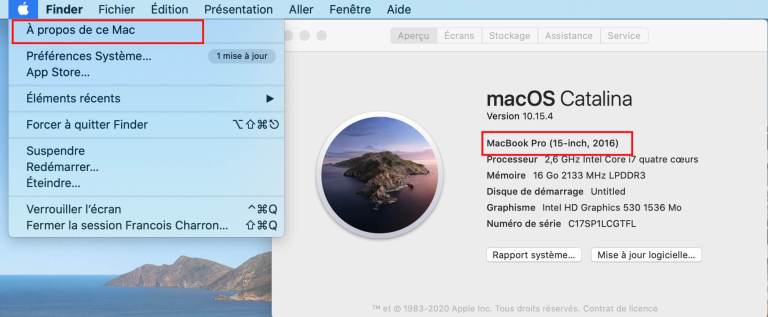 MacOs Big Sur savoir quel modèle Mac Apple
