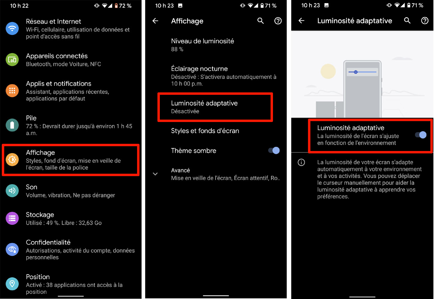 Android pile adaptative