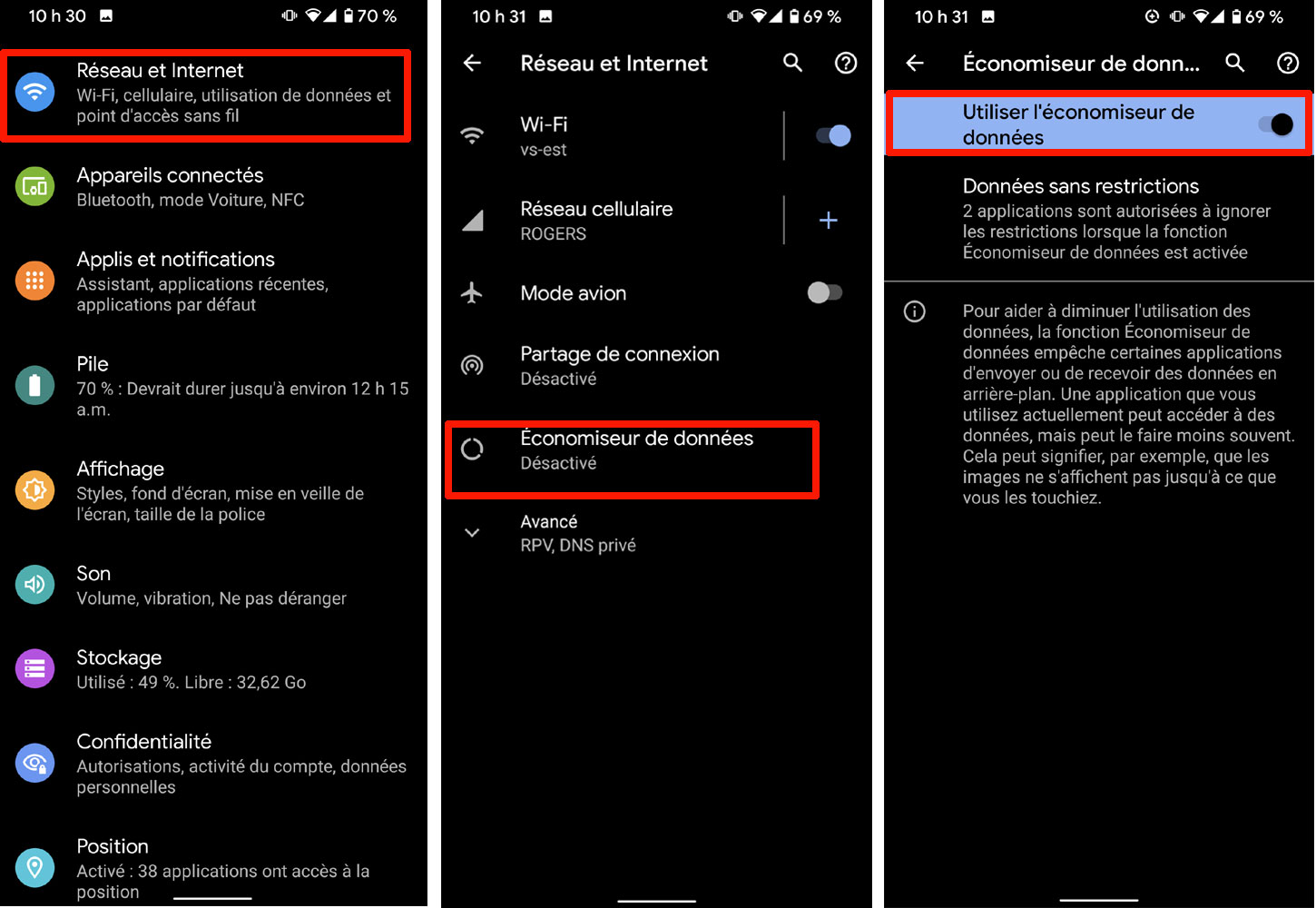 Android &eacute;conoiseur donn&eacute;es