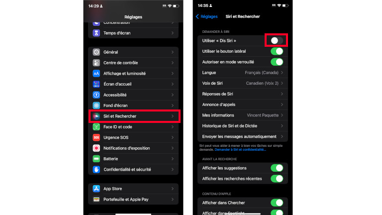 D&eacute;sactiver Siri iPhone