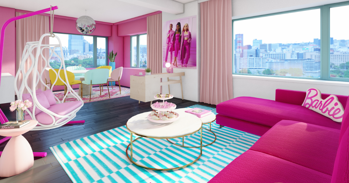 Conception De La Chambre Intérieure De Barbie Rose