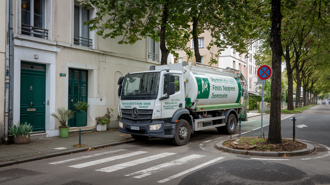 Une image générée par l'IA d'un camion de vidange de fosse septique