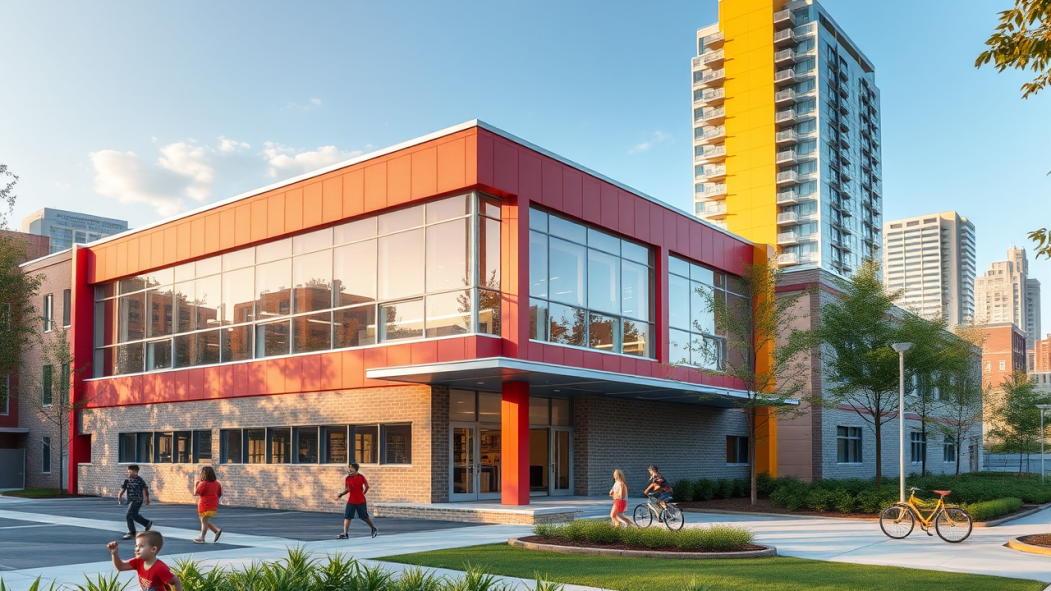 Image d'une école primaire générée par l'intelligence artificielle.