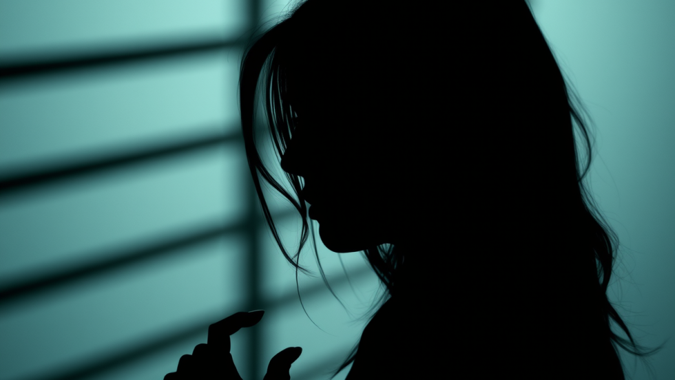 Silhouette d'une femme.