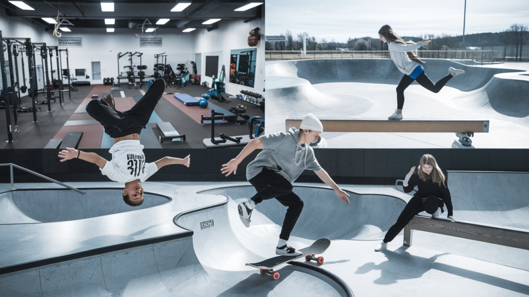 Image générée par l'intelligence artificielle de jeunes qui jouent dans des installations sportives.