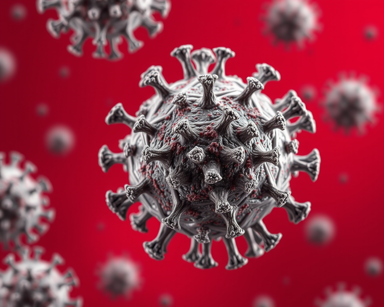 gros plan sur un virus de la rougeole