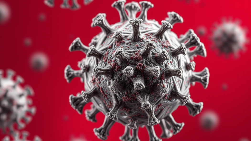 gros plan sur un virus de la rougeole