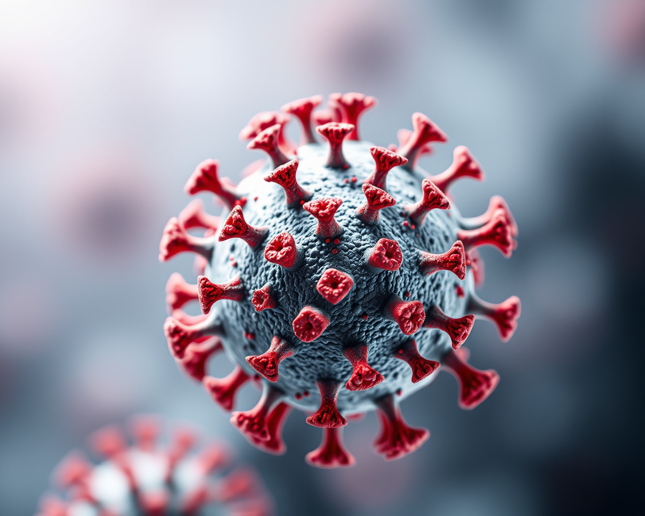 Image générée par l'intelligence artificielle représentant le virus de la rougeole