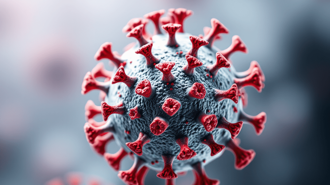 Image générée par l'intelligence artificielle représentant le virus de la rougeole