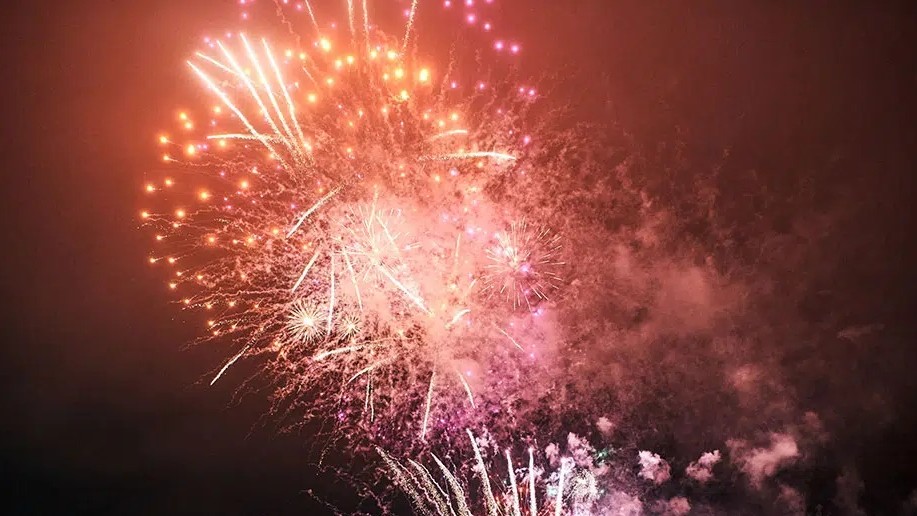 Des feux d'artifice illumine le ciel la nuit.