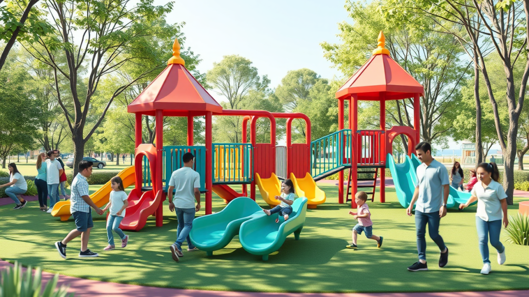 Image d'un terrain de jeu générée par l'intelligence artificielle.