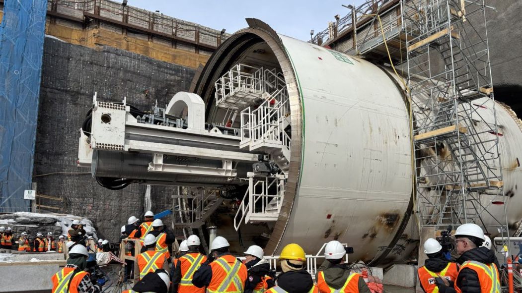 Le tunnelier du prolongement de la ligne bleue.
