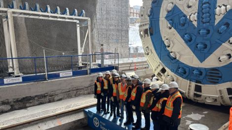 Le tunnelier du prolongement de la ligne bleue.