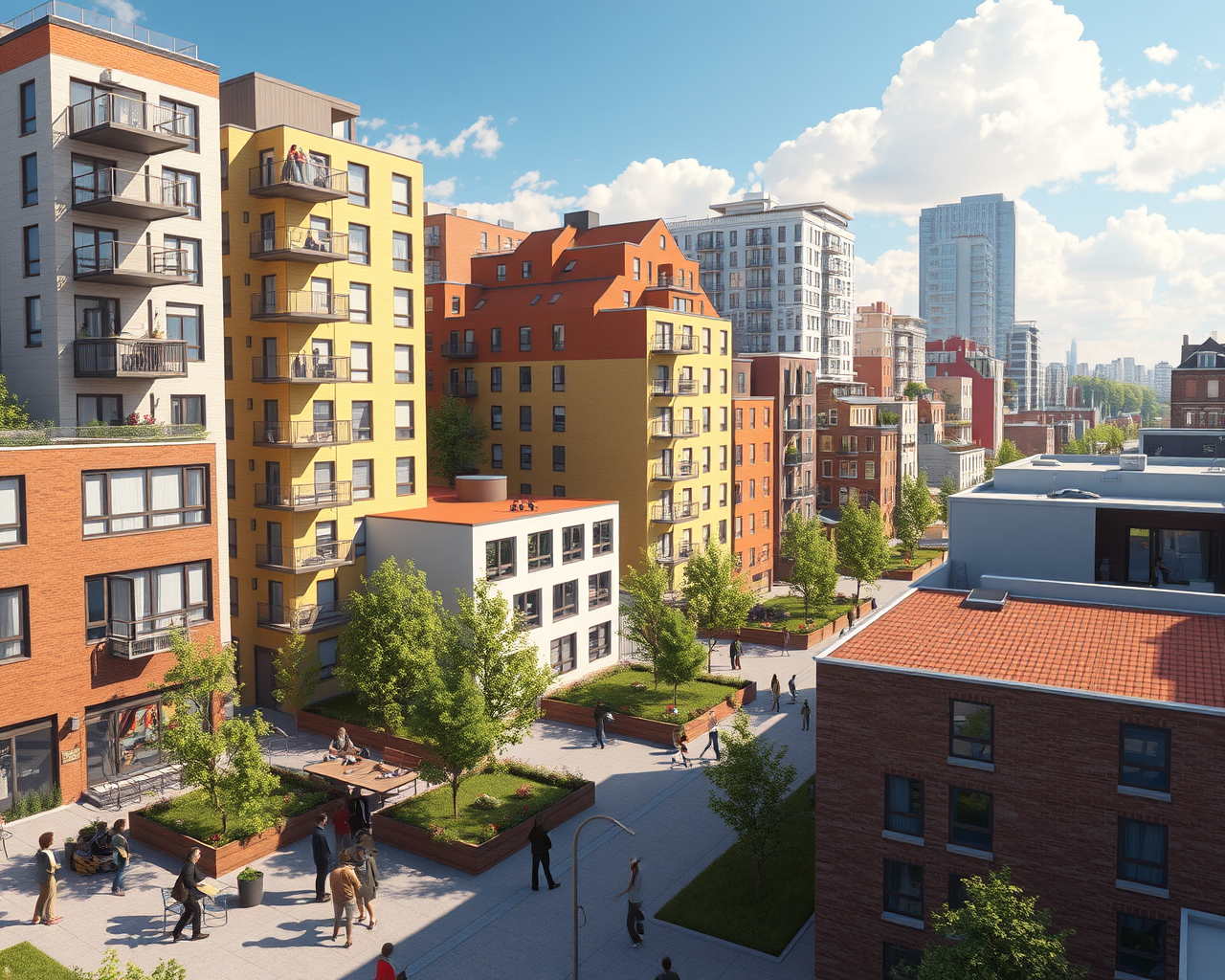 Image générée par l'intelligence artificielle montrant des édifices à logement à Montréal.