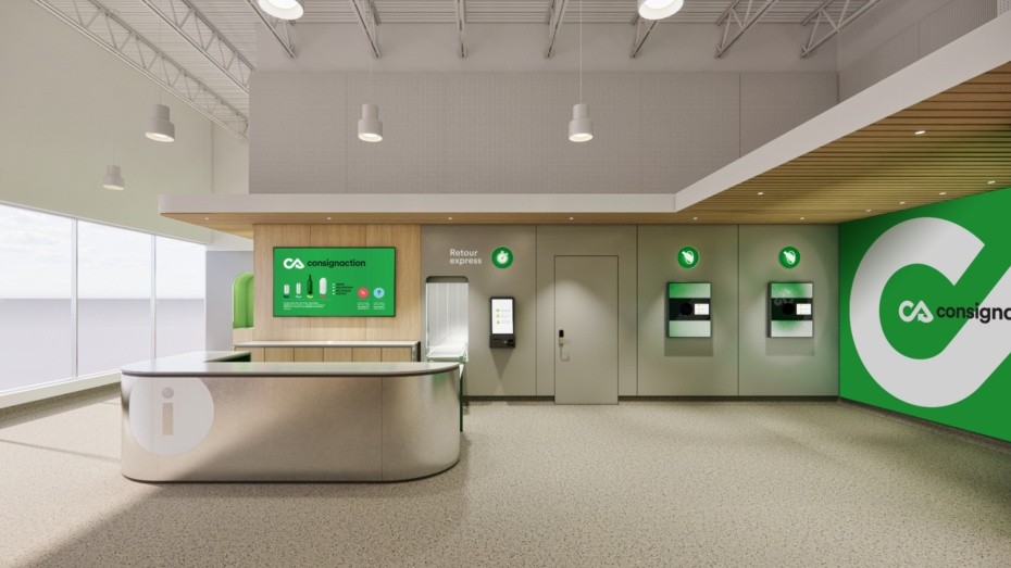 Maquette de l'intérieur d'un emplacement typique de Consignaction.