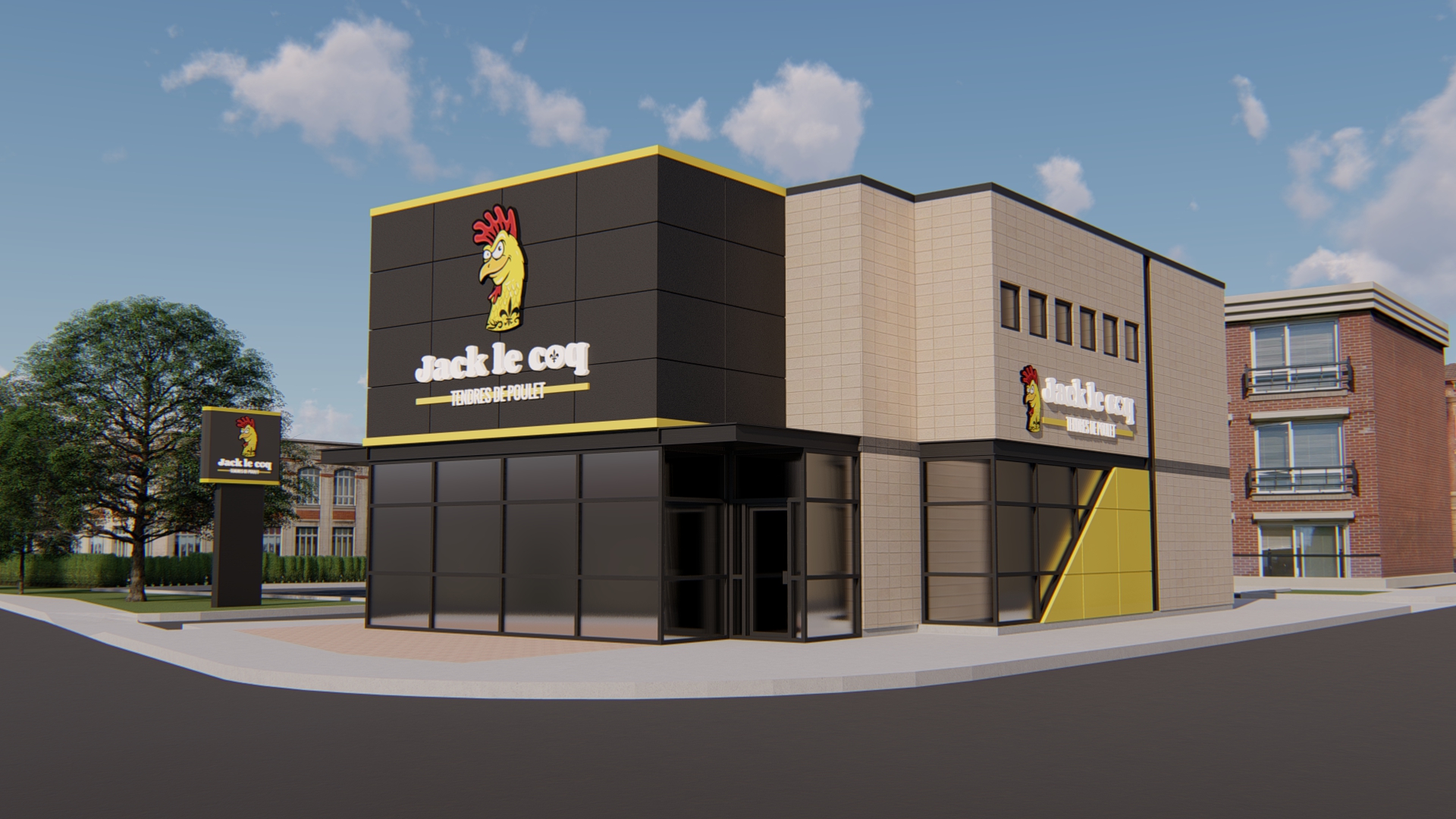 Maquette du futur restaurant Jack Le Coq qui s'implantera dans Cartierville.