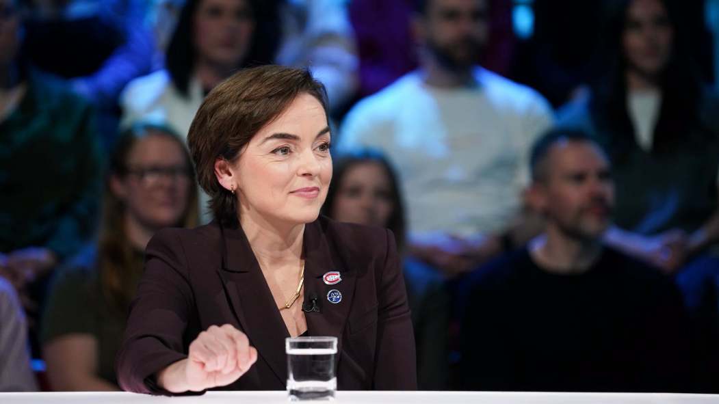 Christine Fréchette sur le plateau de TLMEP.