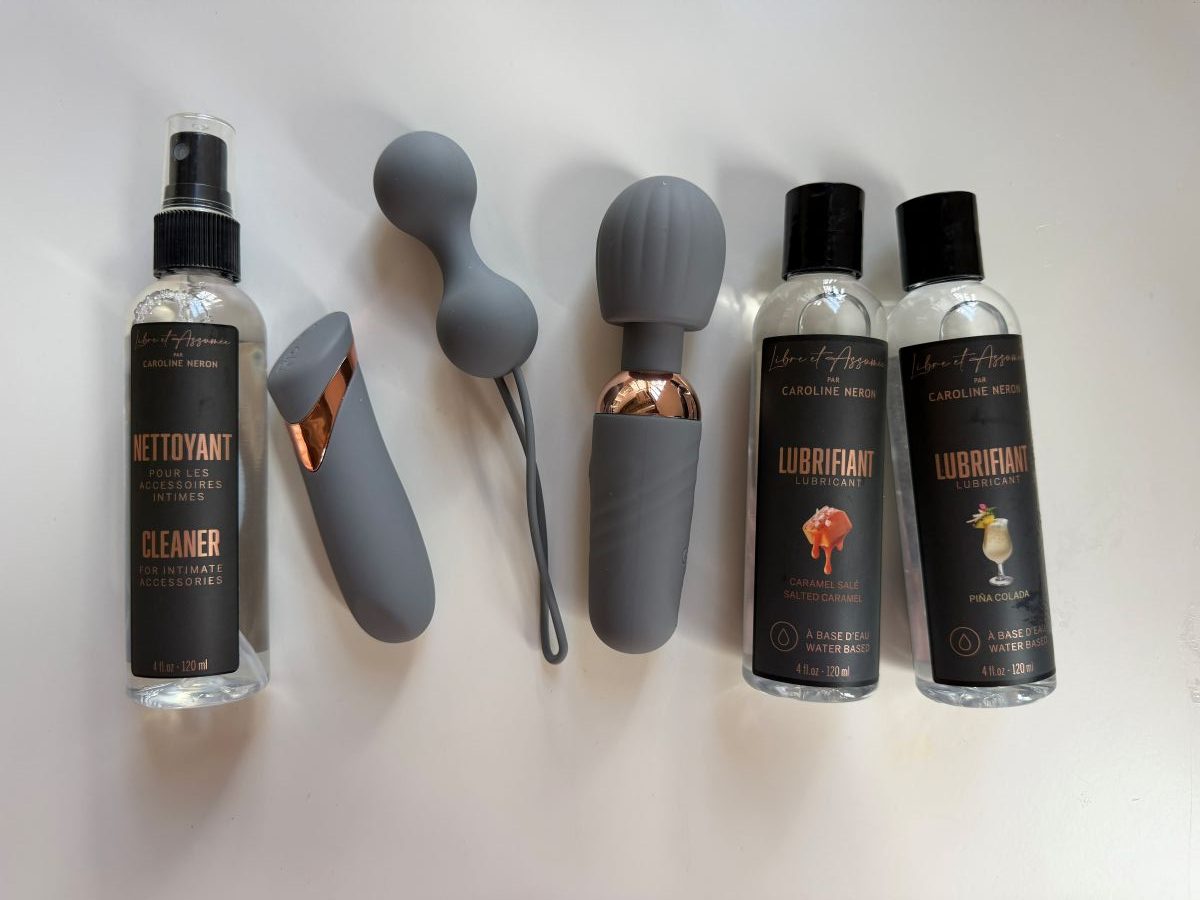 Jouets sexuels et lubrifiants de la boutique Caroline Néron.
