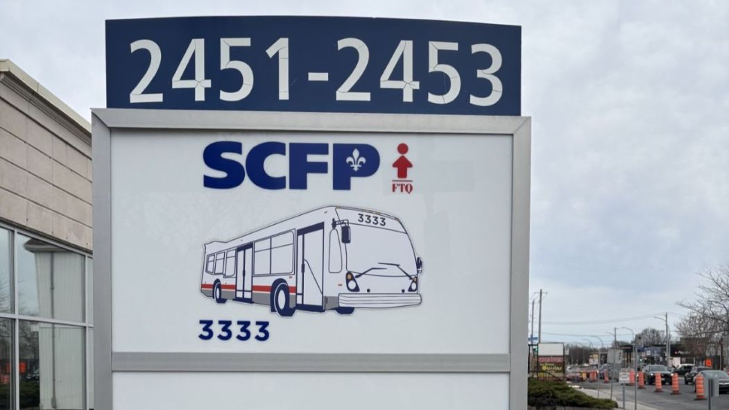 Affiche du local du syndicat des chauffeurs d'autobus du RTL.