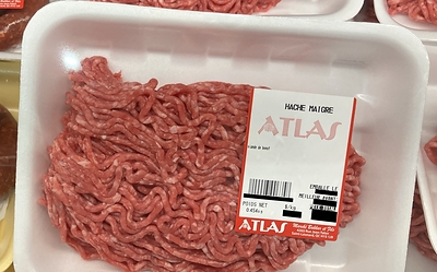 Un paquet de boeuf haché du Marché Atlas.