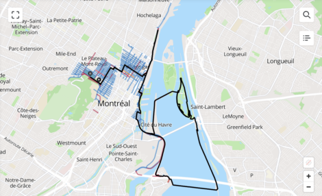Carte montrant les fermetures de rue le 20 septembre 2026 dans le cadre des Championnats du Monde Route UCI.