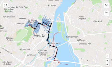 Carte montrant les fermetures de rue le 21 septembre 2026 dans le cadre des Championnats du Monde Route UCI.