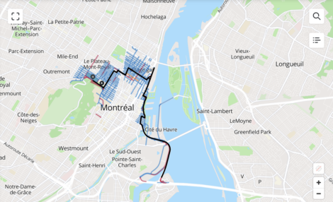 Carte montrant les fermetures de rue le 22 septembre 2026 dans le cadre des Championnats du Monde Route UCI.