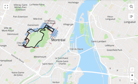 Carte montrant les fermetures de rue le 25 septembre 2026 dans le cadre des Championnats du Monde Route UCI.