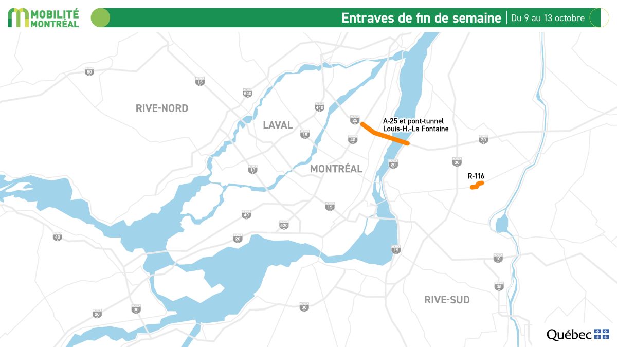 Entraves majeures durant la fin de semaine de l’Action de grâce