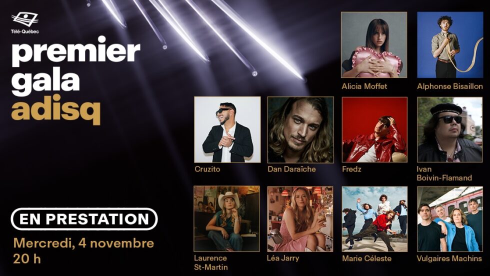 Mosaïque des performances du Premier gala de l'ADISQ 2026.